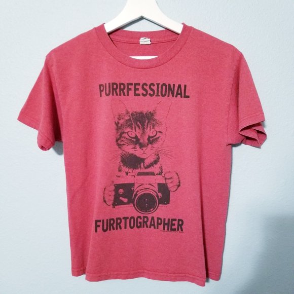 Tops - Cat Kitten Camera PURRFESSIONAL T-shirt